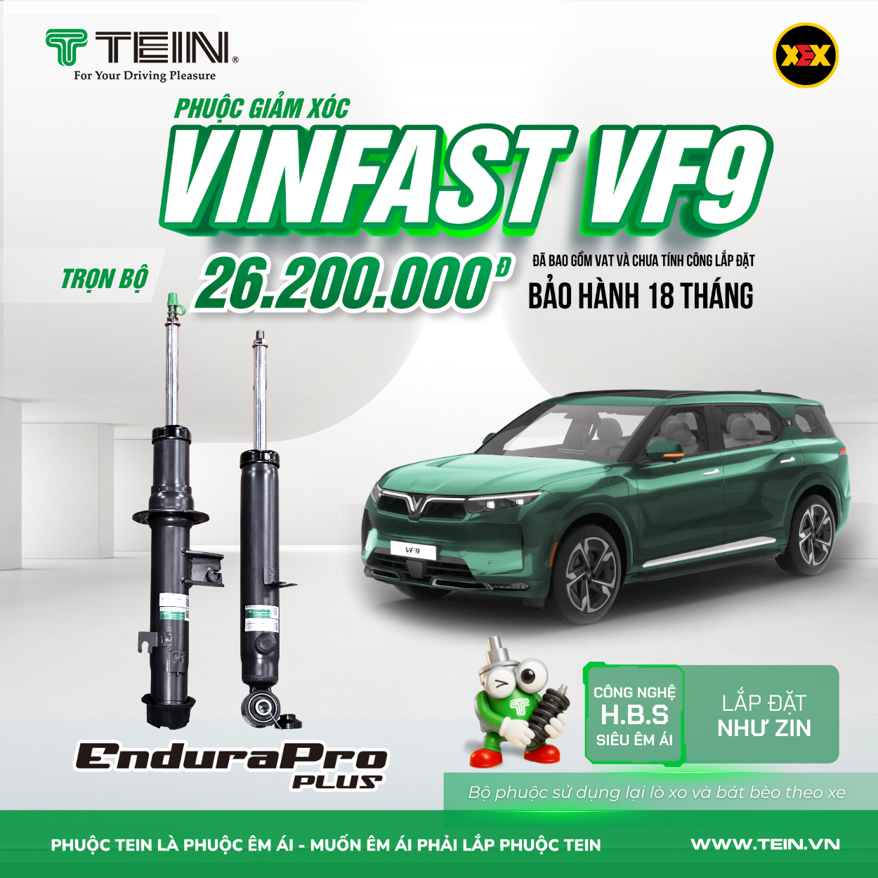 Phuộc giảm xóc VinFast VF9 TEIN EnduraPro Plus