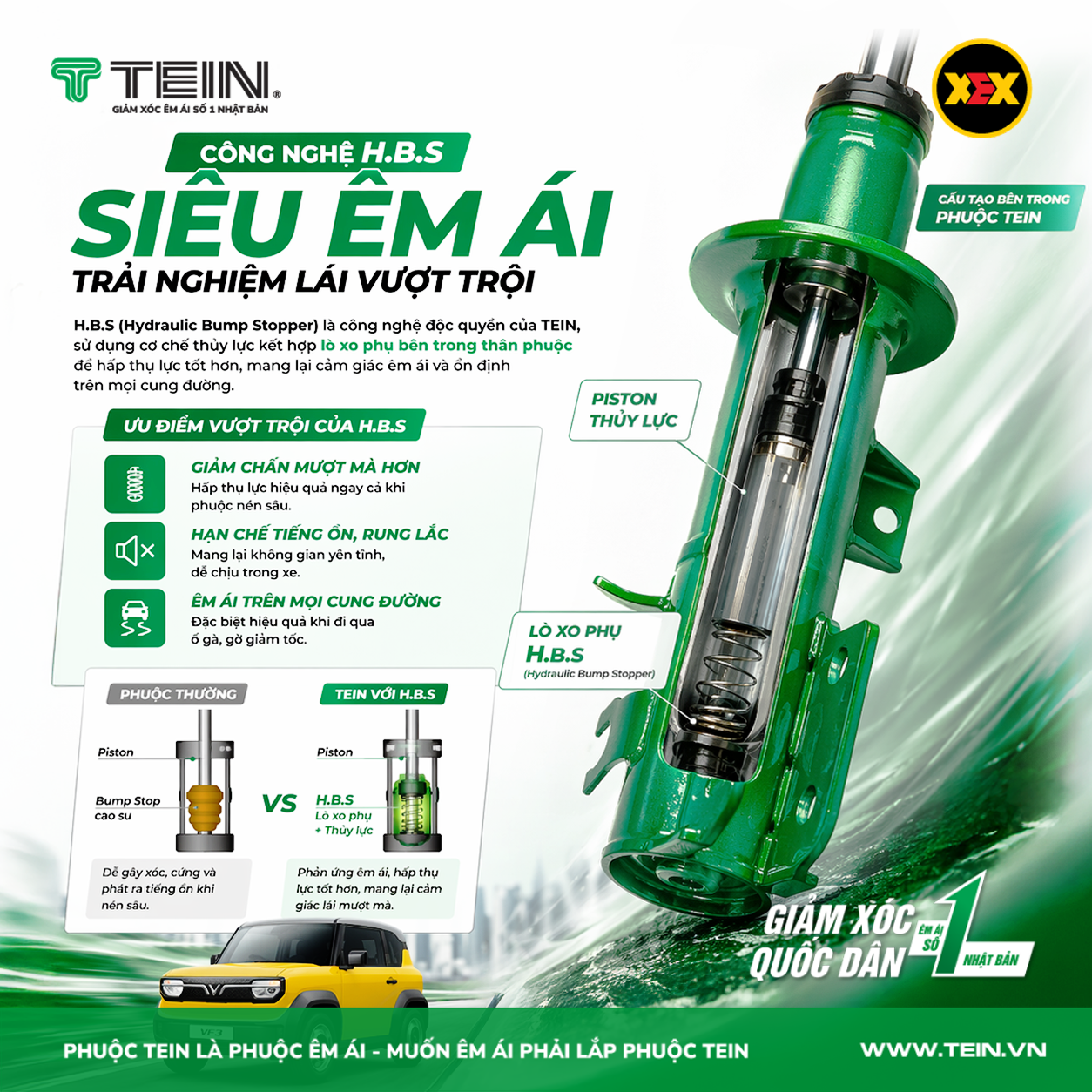 Phuộc giảm xóc VinFast VF3 TEIN EnduraPro Plus