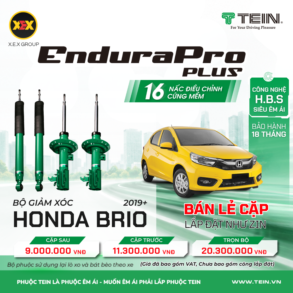 GIẢM XÓC CHO XE HONDA BRIO (2019+) TEIN ENDURAPRO PLUS