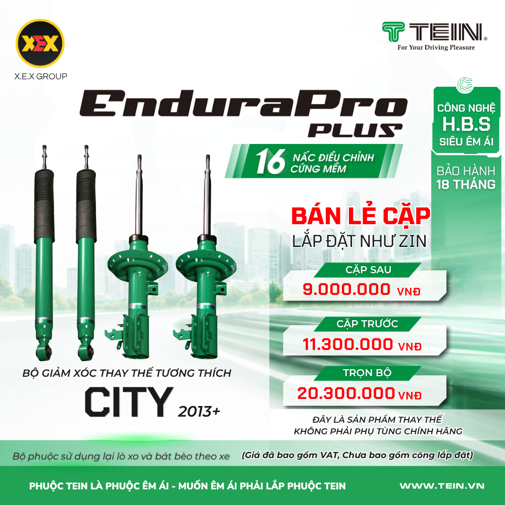 GIẢM XÓC THAY THẾ TƯƠNG THÍCH HONDA CITY (2013+) TEIN ENDURAPRO PLUS