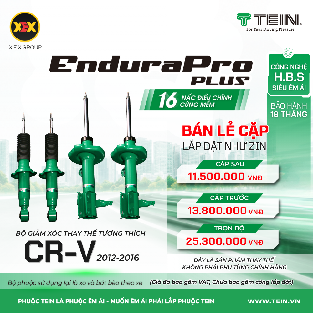 GIẢM XÓC THAY THẾ TƯƠNG THÍCH HONDA CR-V (2012-2016) TEIN ENDURAPRO PLUS