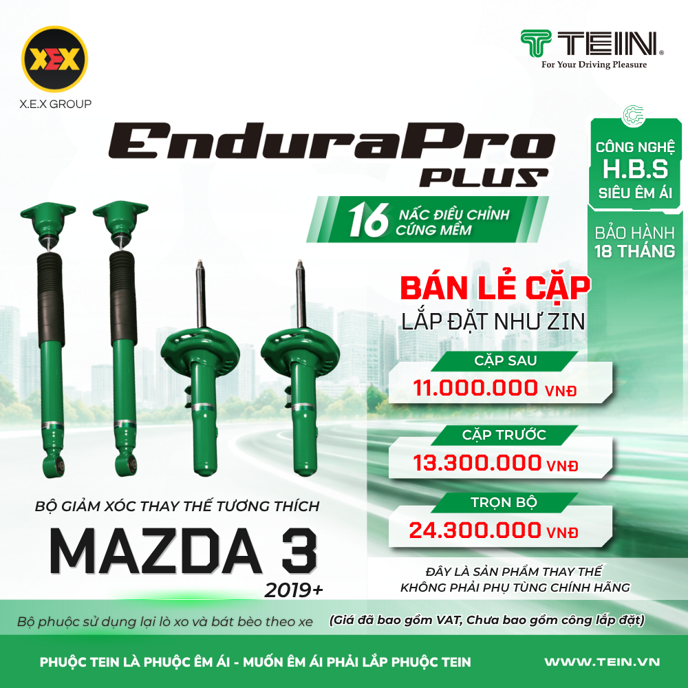 GIẢM XÓC THAY THẾ TƯƠNG THÍCH MAZDA 3 (2019+) TEIN ENDURAPRO PLUS