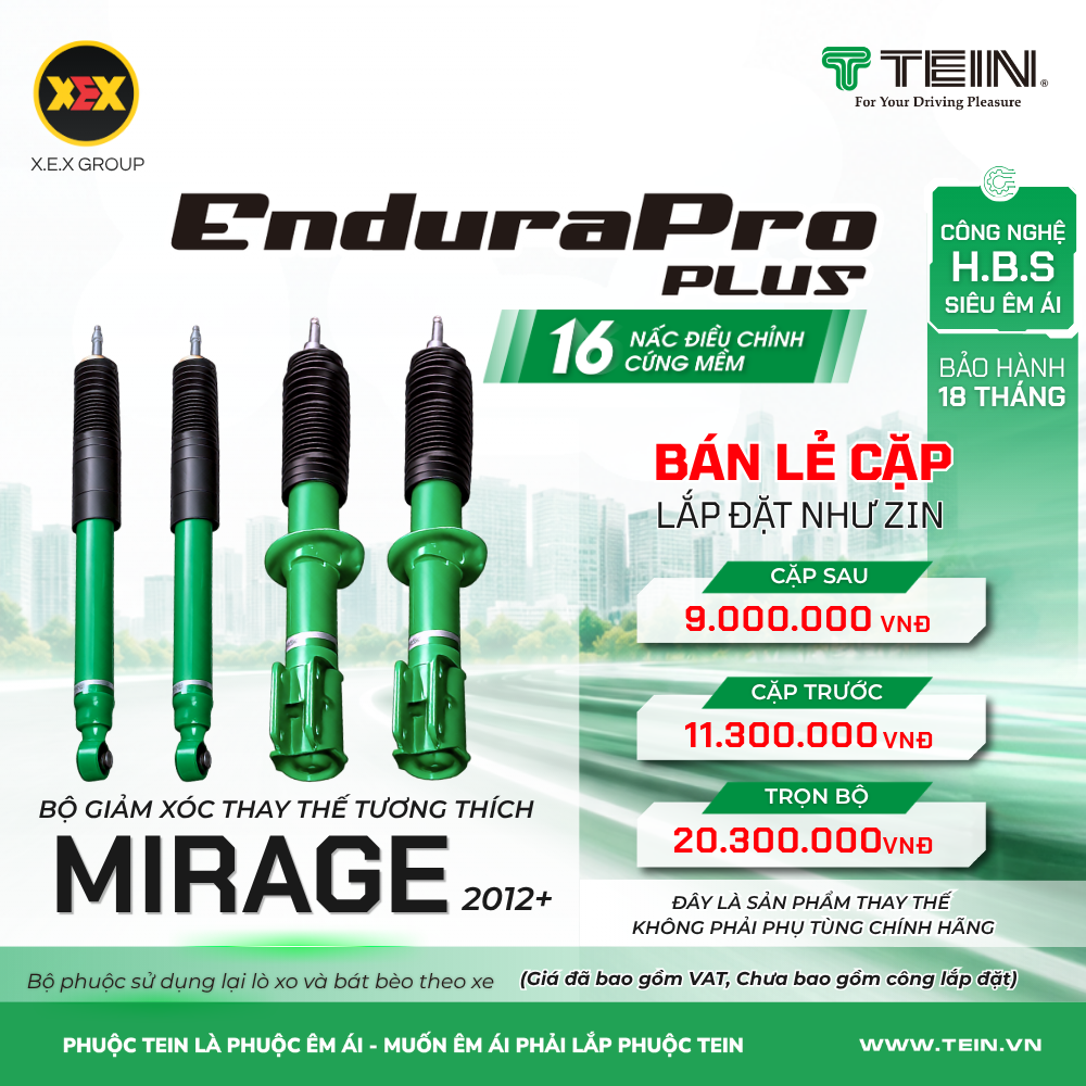 GIẢM XÓC THAY THẾ TƯƠNG THÍCH MITSUBISHI MIRAGE (2012+) TEIN ENDURAPRO PLUS