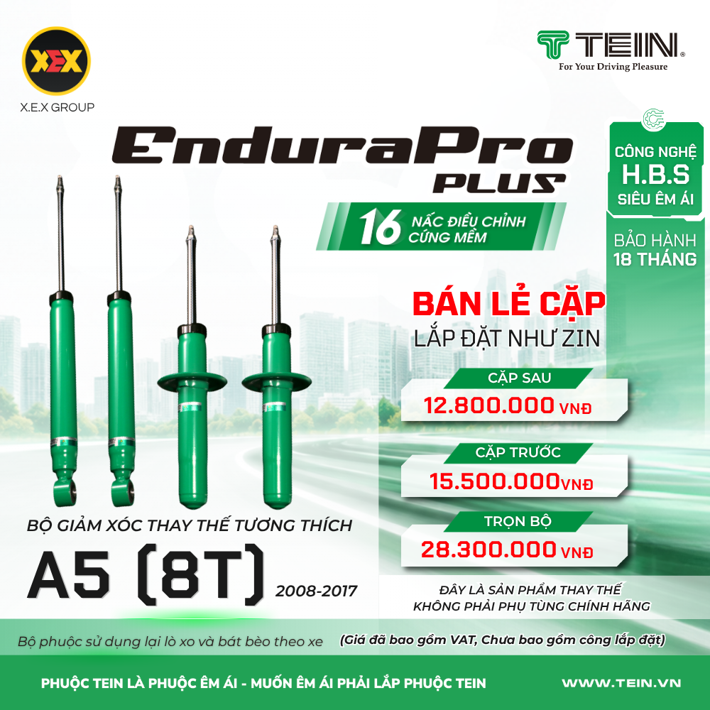 GIẢM XÓC THAY THẾ TƯƠNG THÍCH AUDI A5 (8T) (2008-2017) TEIN ENDURAPRO PLUS