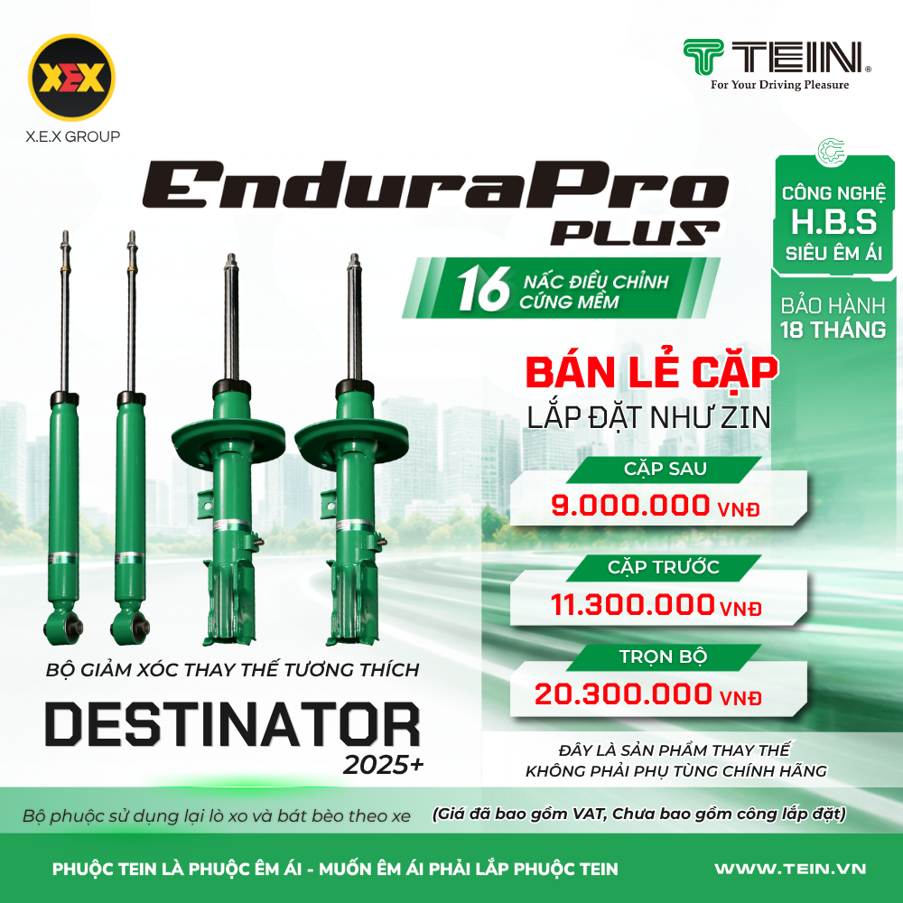 GIẢM XÓC THAY THẾ TƯƠNG THÍCH MITSUBISHI DESTINATOR (2025+) TEIN ENDURAPRO PLUS