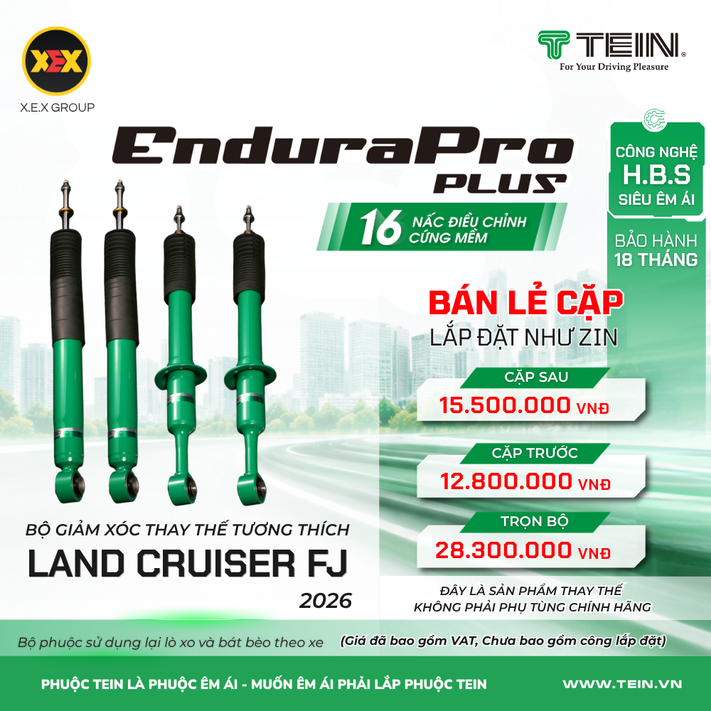 GIẢM XÓC THAY THẾ TƯƠNG THÍCH TOYOTA LAND CRUISER FJ (2026) TEIN ENDURAPRO PLUS