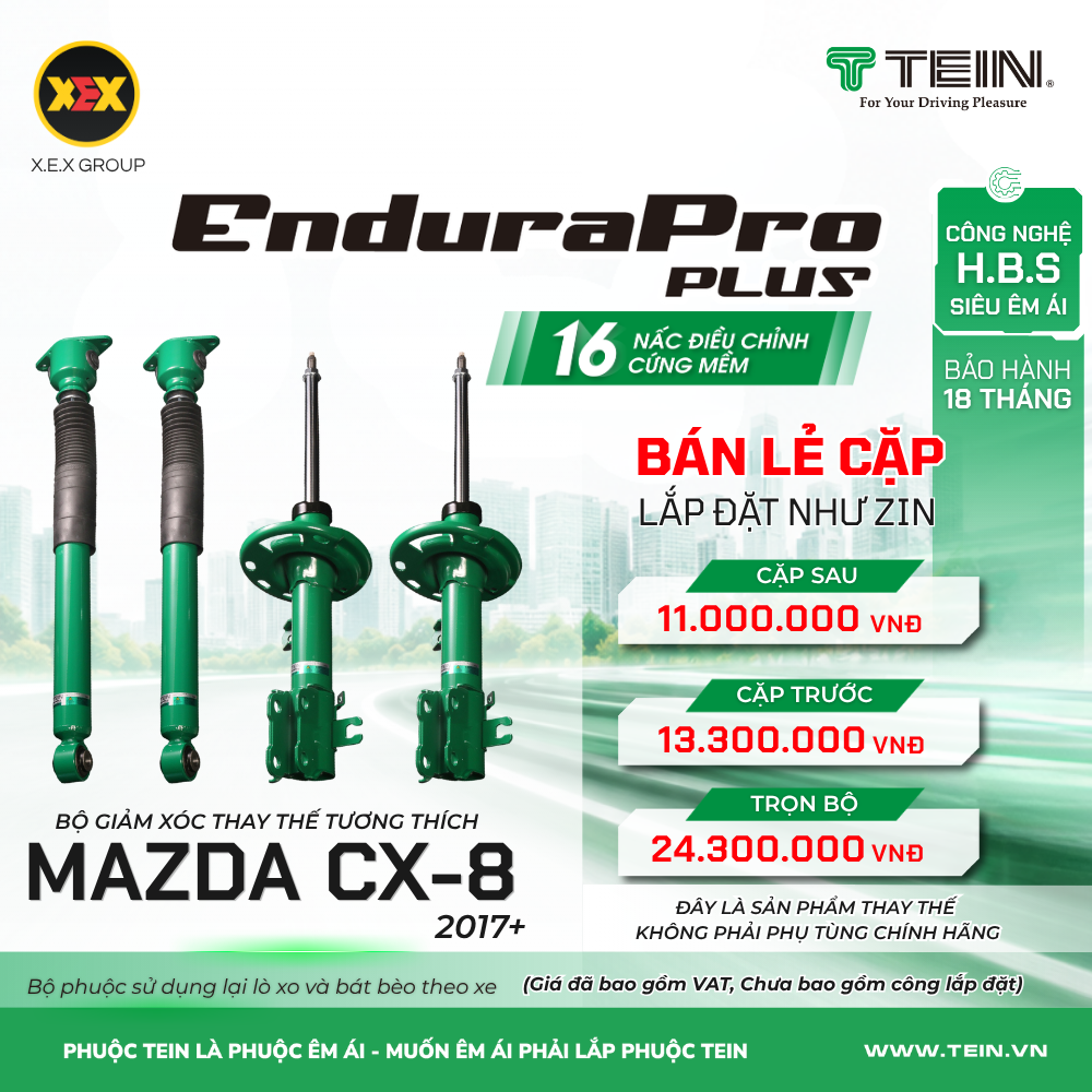 GIẢM XÓC THAY THẾ TƯƠNG THÍCH MAZDA CX-8 (2017+) TEIN ENDURAPRO PLUS