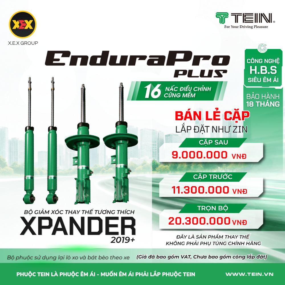 GIẢM XÓC THAY THẾ TƯƠNG THÍCH MITSUBISHI XPANDER (2019+) TEIN ENDURAPRO PLUS