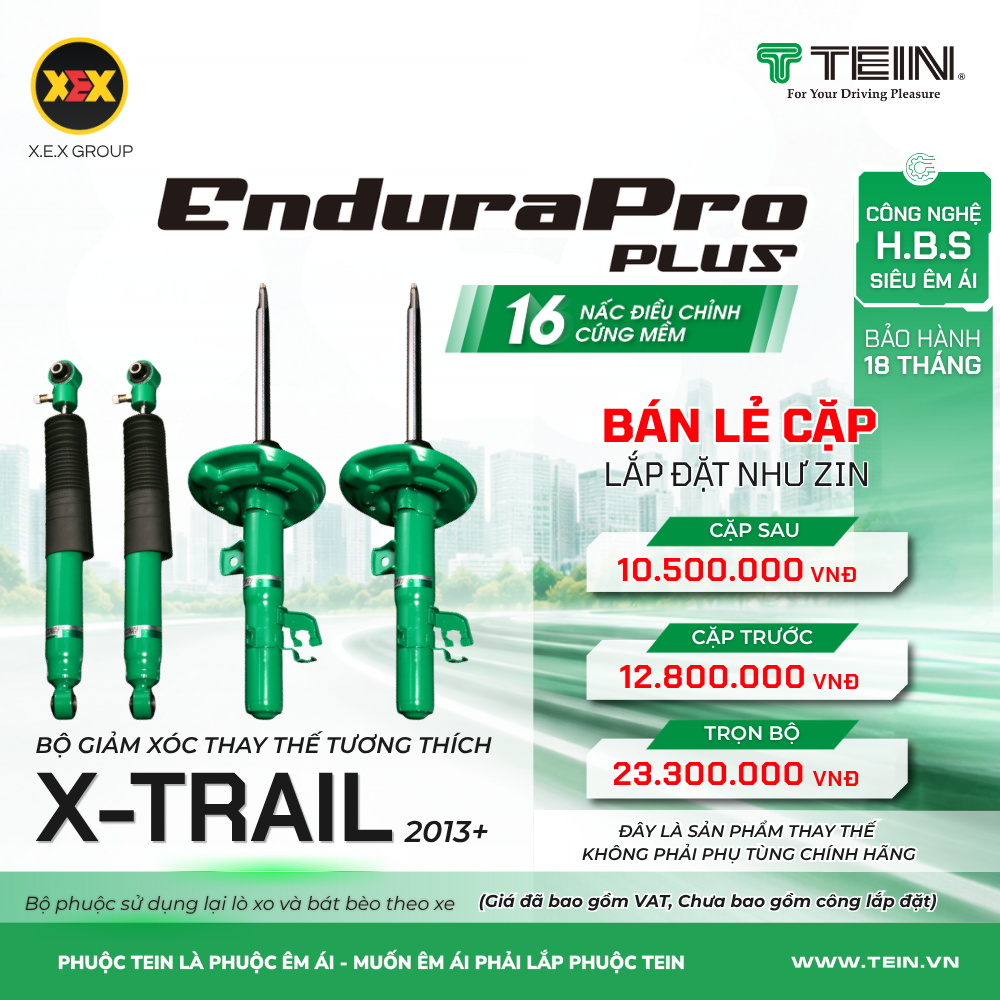 GIẢM XÓC THAY THẾ TƯƠNG THÍCH NISSAN X-TRAIL (2013+) TEIN ENDURAPRO PLUS