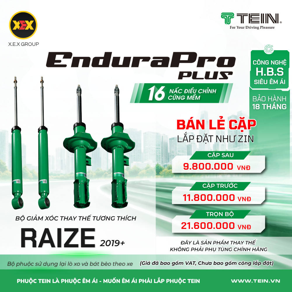 GIẢM XÓC THAY THẾ TƯƠNG THÍCH TOYOTA RAIZE (2019+) TEIN ENDURAPRO PLUS