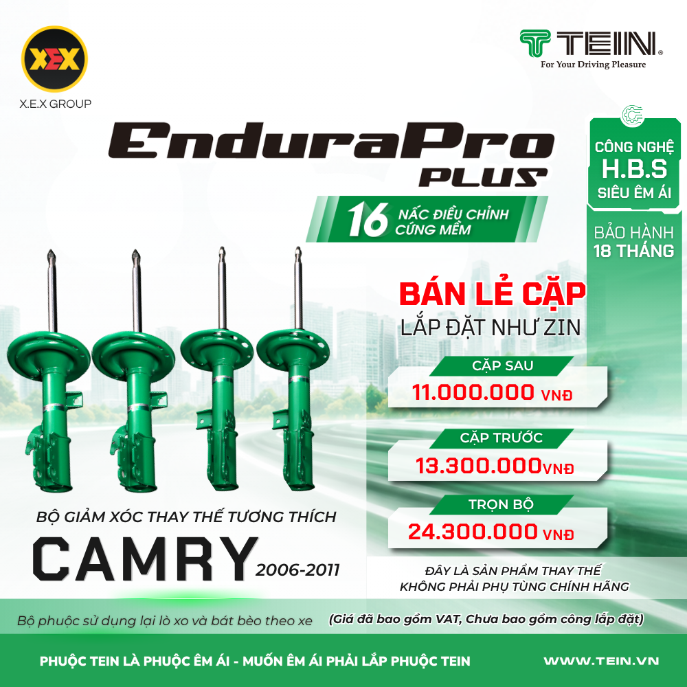 GIẢM XÓC THAY THẾ TƯƠNG THÍCH VỚI TOYOTA CAMRY (2006-2011) TEIN ENDURAPRO PLUS