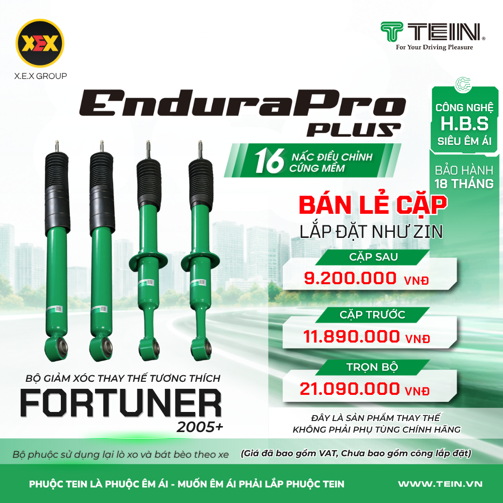 GIẢM XÓC THAY THẾ TƯƠNG THÍCH TOYOTA FORTUNER TEIN ENDURAPRO PLUS
