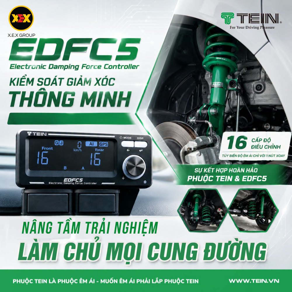 TEIN EDFC 5 – Bộ điều khiển lực giảm chấn điện tử thông minh tích hợp AI & GPS